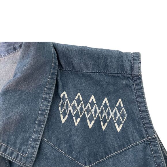 BIT & Bridle Sleeveless Button‎ Front Denim Jean Dress Blue S - Picture 2 of 7